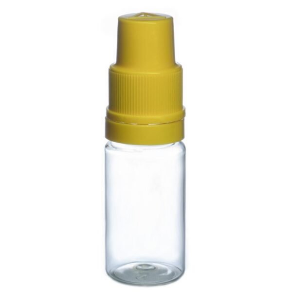 10 ml. buteliukas geltonu kamšteliu